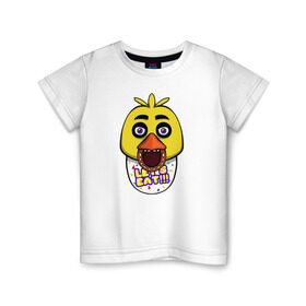 Детская футболка хлопок с принтом Chica FNAF в Петрозаводске, 100% хлопок | круглый вырез горловины, полуприлегающий силуэт, длина до линии бедер | 5 ночей с фредди | chica | fnaf | фнаф