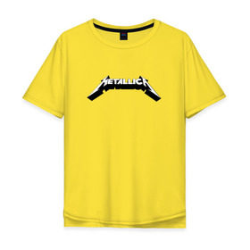Мужская футболка хлопок Oversize с принтом Логотип Metallica (old logo) в Петрозаводске, 100% хлопок | свободный крой, круглый ворот, “спинка” длиннее передней части | 