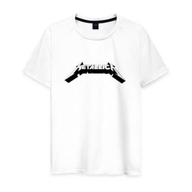 Мужская футболка хлопок с принтом Логотип Metallica (old logo) в Петрозаводске, 100% хлопок | прямой крой, круглый вырез горловины, длина до линии бедер, слегка спущенное плечо. | 