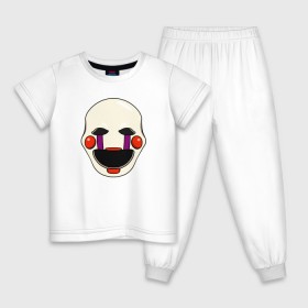 Детская пижама хлопок с принтом Puppet FNAF Марионетка в Петрозаводске, 100% хлопок |  брюки и футболка прямого кроя, без карманов, на брюках мягкая резинка на поясе и по низу штанин
 | Тематика изображения на принте: fnaf | puppet | фнаф