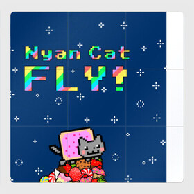 Магнитный плакат 3Х3 с принтом Nyan Cat в Петрозаводске, Полимерный материал с магнитным слоем | 9 деталей размером 9*9 см | 