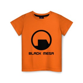 Детская футболка хлопок с принтом Black mesa в Петрозаводске, 100% хлопок | круглый вырез горловины, полуприлегающий силуэт, длина до линии бедер | black mesa | half life | игра | халф лайф