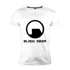 Мужская футболка премиум с принтом Black mesa в Петрозаводске, 92% хлопок, 8% лайкра | приталенный силуэт, круглый вырез ворота, длина до линии бедра, короткий рукав | black mesa | half life | игра | халф лайф