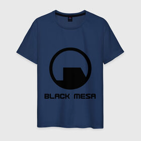 Мужская футболка хлопок с принтом Black mesa в Петрозаводске, 100% хлопок | прямой крой, круглый вырез горловины, длина до линии бедер, слегка спущенное плечо. | black mesa | half life | игра | халф лайф