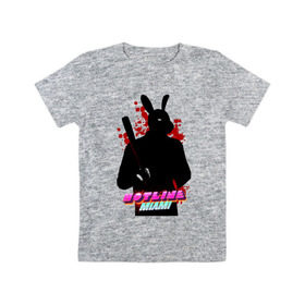 Детская футболка хлопок с принтом Hotline Miami rabbit в Петрозаводске, 100% хлопок | круглый вырез горловины, полуприлегающий силуэт, длина до линии бедер | Тематика изображения на принте: hotline miami