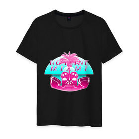 Мужская футболка хлопок с принтом Hotline Miami logo в Петрозаводске, 100% хлопок | прямой крой, круглый вырез горловины, длина до линии бедер, слегка спущенное плечо. | Тематика изображения на принте: hotline miami