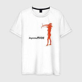 Мужская футболка хлопок с принтом Depeche Mode в Петрозаводске, 100% хлопок | прямой крой, круглый вырез горловины, длина до линии бедер, слегка спущенное плечо. | 