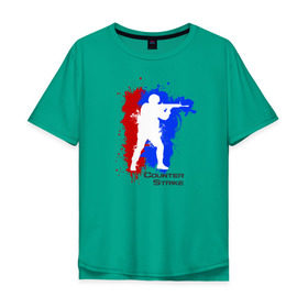 Мужская футболка хлопок Oversize с принтом Counter Strike в Петрозаводске, 100% хлопок | свободный крой, круглый ворот, “спинка” длиннее передней части | counter   strike | контра | стрелялка