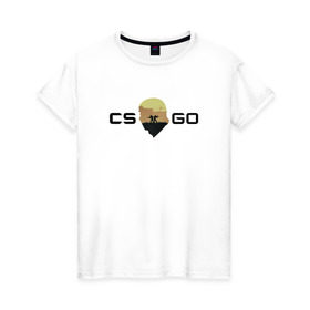 Женская футболка хлопок с принтом CS GO в Петрозаводске, 100% хлопок | прямой крой, круглый вырез горловины, длина до линии бедер, слегка спущенное плечо | counter   strike | контра | стрелялка