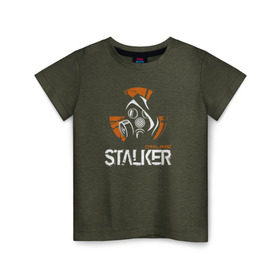 Детская футболка хлопок с принтом Stalker в Петрозаводске, 100% хлопок | круглый вырез горловины, полуприлегающий силуэт, длина до линии бедер | shooter | stalker | радиация | шутер