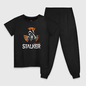 Детская пижама хлопок с принтом Stalker в Петрозаводске, 100% хлопок |  брюки и футболка прямого кроя, без карманов, на брюках мягкая резинка на поясе и по низу штанин
 | shooter | stalker | радиация | шутер