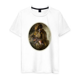 Мужская футболка хлопок с принтом Портрет Сталкера в Петрозаводске, 100% хлопок | прямой крой, круглый вырез горловины, длина до линии бедер, слегка спущенное плечо. | shooter | stalker | радиация | шутер