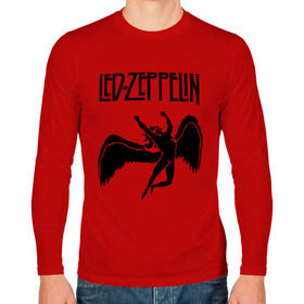 Мужской лонгслив хлопок с принтом Led Zeppelin swan в Петрозаводске, 100% хлопок |  | Тематика изображения на принте: led zeppelin
