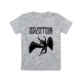Детская футболка хлопок с принтом Led Zeppelin swan в Петрозаводске, 100% хлопок | круглый вырез горловины, полуприлегающий силуэт, длина до линии бедер | led zeppelin