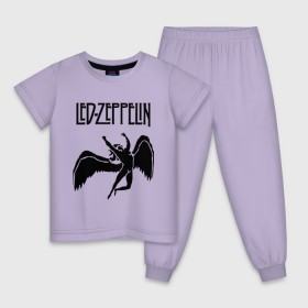 Детская пижама хлопок с принтом Led Zeppelin swan в Петрозаводске, 100% хлопок |  брюки и футболка прямого кроя, без карманов, на брюках мягкая резинка на поясе и по низу штанин
 | led zeppelin