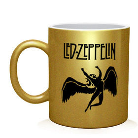 Кружка с принтом Led Zeppelin swan в Петрозаводске, керамика | объем — 330 мл, диаметр — 80 мм. Принт наносится на бока кружки, можно сделать два разных изображения | led zeppelin