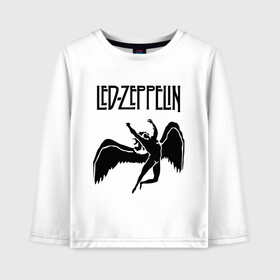 Детский лонгслив хлопок с принтом Led Zeppelin swan в Петрозаводске, 100% хлопок | круглый вырез горловины, полуприлегающий силуэт, длина до линии бедер | Тематика изображения на принте: led zeppelin