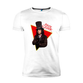 Мужская футболка премиум с принтом Alice Cooper в Петрозаводске, 92% хлопок, 8% лайкра | приталенный силуэт, круглый вырез ворота, длина до линии бедра, короткий рукав | alice cooper | metal | rock | метал | рок | рок музыка | элис купер