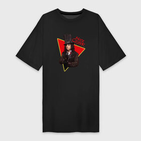 Платье-футболка хлопок с принтом Alice Cooper в Петрозаводске,  |  | alice cooper | metal | rock | метал | рок | рок музыка | элис купер