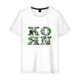 Мужская футболка хлопок с принтом Korn в Петрозаводске, 100% хлопок | прямой крой, круглый вырез горловины, длина до линии бедер, слегка спущенное плечо. | korn | metal | дэвис | корн | метал | рок