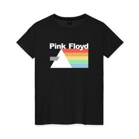 Женская футболка хлопок с принтом Pink Floyd в Петрозаводске, 100% хлопок | прямой крой, круглый вырез горловины, длина до линии бедер, слегка спущенное плечо | pank | rok | пинк флойд)