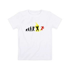Детская футболка хлопок с принтом Эволюция Флеш в Петрозаводске, 100% хлопок | круглый вырез горловины, полуприлегающий силуэт, длина до линии бедер | Тематика изображения на принте: flash