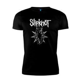 Мужская футболка премиум с принтом Slipknot в Петрозаводске, 92% хлопок, 8% лайкра | приталенный силуэт, круглый вырез ворота, длина до линии бедра, короткий рукав | metal | punk | slipknot | метал | панк рок | слипнот