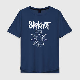 Мужская футболка хлопок Oversize с принтом Slipknot в Петрозаводске, 100% хлопок | свободный крой, круглый ворот, “спинка” длиннее передней части | metal | punk | slipknot | метал | панк рок | слипнот