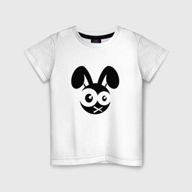 Детская футболка хлопок с принтом Зомби заяц в Петрозаводске, 100% хлопок | круглый вырез горловины, полуприлегающий силуэт, длина до линии бедер | Тематика изображения на принте: заяц | кролик