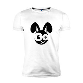 Мужская футболка премиум с принтом Зомби заяц в Петрозаводске, 92% хлопок, 8% лайкра | приталенный силуэт, круглый вырез ворота, длина до линии бедра, короткий рукав | Тематика изображения на принте: заяц | кролик