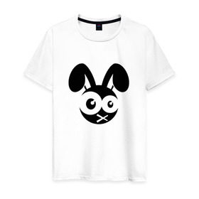 Мужская футболка хлопок с принтом Зомби заяц в Петрозаводске, 100% хлопок | прямой крой, круглый вырез горловины, длина до линии бедер, слегка спущенное плечо. | Тематика изображения на принте: заяц | кролик