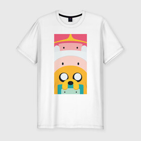 Мужская футболка премиум с принтом Adventure Time в Петрозаводске, 92% хлопок, 8% лайкра | приталенный силуэт, круглый вырез ворота, длина до линии бедра, короткий рукав | 
