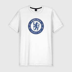 Мужская футболка премиум с принтом Chelsea FC в Петрозаводске, 92% хлопок, 8% лайкра | приталенный силуэт, круглый вырез ворота, длина до линии бедра, короткий рукав | Тематика изображения на принте: 