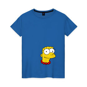 Женская футболка хлопок с принтом Marge Simpson в Петрозаводске, 100% хлопок | прямой крой, круглый вырез горловины, длина до линии бедер, слегка спущенное плечо | 