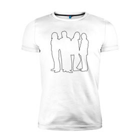 Мужская футболка премиум с принтом The Beatles в Петрозаводске, 92% хлопок, 8% лайкра | приталенный силуэт, круглый вырез ворота, длина до линии бедра, короткий рукав | the beatles битлз джон леннон пол маккарти би