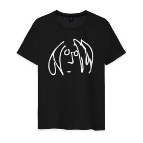 Мужская футболка хлопок с принтом Imagine logo в Петрозаводске, 100% хлопок | прямой крой, круглый вырез горловины, длина до линии бедер, слегка спущенное плечо. | imagine logo john lennon the beatles