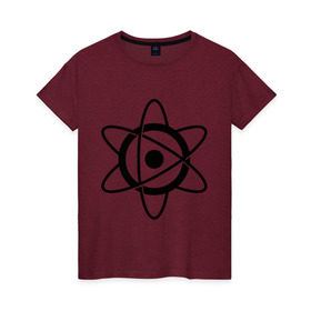 Женская футболка хлопок с принтом Символ атома в Петрозаводске, 100% хлопок | прямой крой, круглый вырез горловины, длина до линии бедер, слегка спущенное плечо | tomorrowland | атом | земля будущего | символ атома