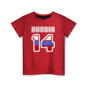 Детская футболка хлопок с принтом Russia - 14 (Саха (Якутия)) в Петрозаводске, 100% хлопок | круглый вырез горловины, полуприлегающий силуэт, длина до линии бедер | Тематика изображения на принте: 14 | russia | russia   14 | республика саха | якутия