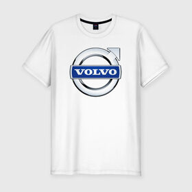 Мужская футболка премиум с принтом Volvo в Петрозаводске, 92% хлопок, 8% лайкра | приталенный силуэт, круглый вырез ворота, длина до линии бедра, короткий рукав | volvo | volvoлоготип | грузовик