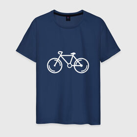 Мужская футболка хлопок с принтом Велосипедист в Петрозаводске, 100% хлопок | прямой крой, круглый вырез горловины, длина до линии бедер, слегка спущенное плечо. | велосипед | лето