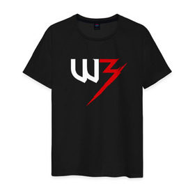 Мужская футболка хлопок с принтом Witcher 3 в Петрозаводске, 100% хлопок | прямой крой, круглый вырез горловины, длина до линии бедер, слегка спущенное плечо. | witcher 3 ведьмак