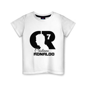 Детская футболка хлопок с принтом Ronaldo в Петрозаводске, 100% хлопок | круглый вырез горловины, полуприлегающий силуэт, длина до линии бедер | cristiano | real madrid | ronaldo | кристиано роналдо | криштиану | криштиану роналду | реал мадрид | роналду | рональдо | спорт | футбол