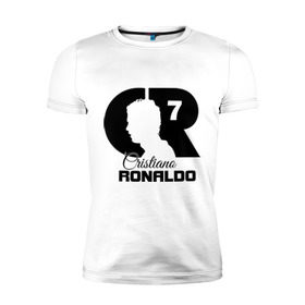 Мужская футболка премиум с принтом Ronaldo в Петрозаводске, 92% хлопок, 8% лайкра | приталенный силуэт, круглый вырез ворота, длина до линии бедра, короткий рукав | Тематика изображения на принте: cristiano | real madrid | ronaldo | кристиано роналдо | криштиану | криштиану роналду | реал мадрид | роналду | рональдо | спорт | футбол