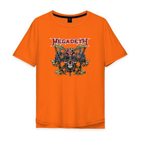 Мужская футболка хлопок Oversize с принтом Megadeth в Петрозаводске, 100% хлопок | свободный крой, круглый ворот, “спинка” длиннее передней части | 