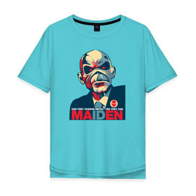 Мужская футболка хлопок Oversize с принтом Iron Maiden в Петрозаводске, 100% хлопок | свободный крой, круглый ворот, “спинка” длиннее передней части | зомби