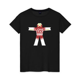 Женская футболка хлопок с принтом Lone star, True detective в Петрозаводске, 100% хлопок | прямой крой, круглый вырез горловины, длина до линии бедер, слегка спущенное плечо | настоящий детектив