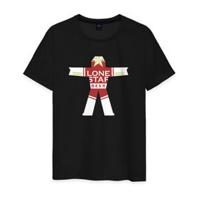 Мужская футболка хлопок с принтом Lone star, True detective в Петрозаводске, 100% хлопок | прямой крой, круглый вырез горловины, длина до линии бедер, слегка спущенное плечо. | настоящий детектив