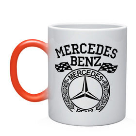 Кружка хамелеон с принтом Mercedes Benz в Петрозаводске, керамика | меняет цвет при нагревании, емкость 330 мл | Тематика изображения на принте: benz | merсedes | авто | бенз | мерседес