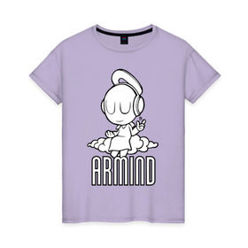 Женская футболка хлопок с принтом Armind в Петрозаводске, 100% хлопок | прямой крой, круглый вырез горловины, длина до линии бедер, слегка спущенное плечо | armin van buuren | armind | asot | trance