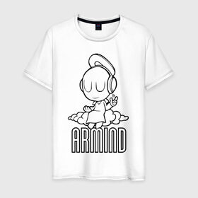 Мужская футболка хлопок с принтом Armind в Петрозаводске, 100% хлопок | прямой крой, круглый вырез горловины, длина до линии бедер, слегка спущенное плечо. | armin van buuren | armind | asot | trance